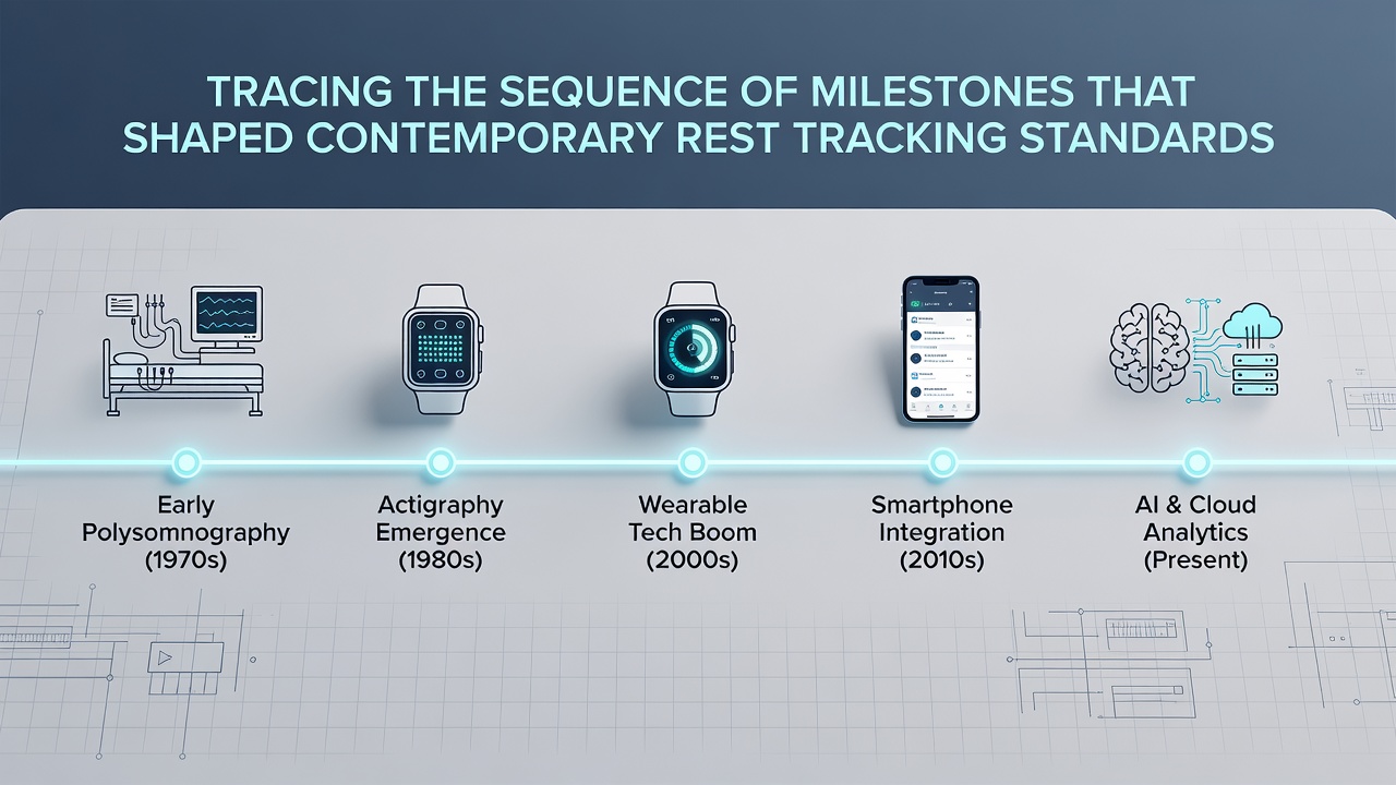 Modern wearable rest tracking devices alongside clinical monitoring equipment